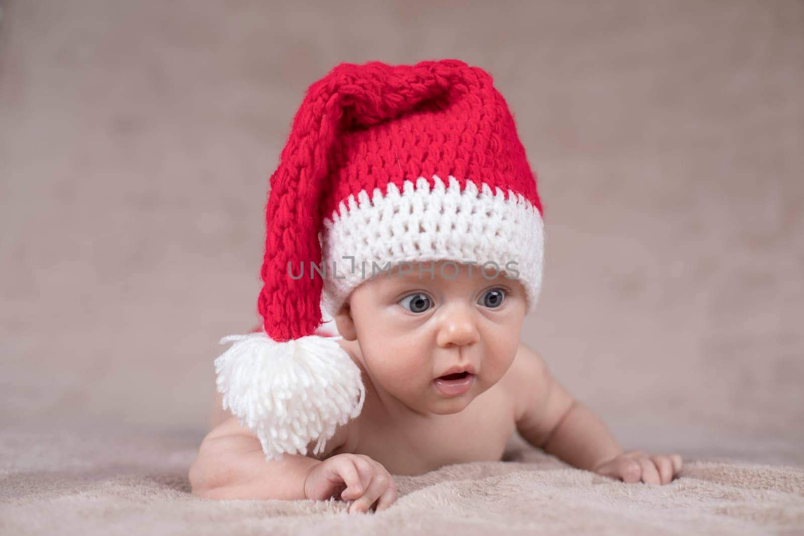 Baby in christmas hat