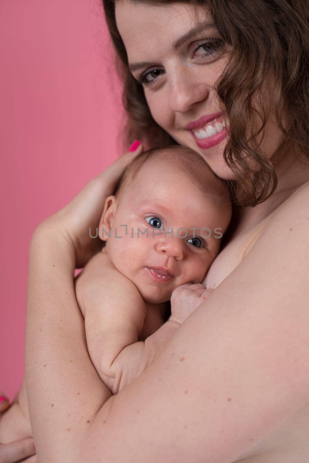 Cute portrait of mother and baby