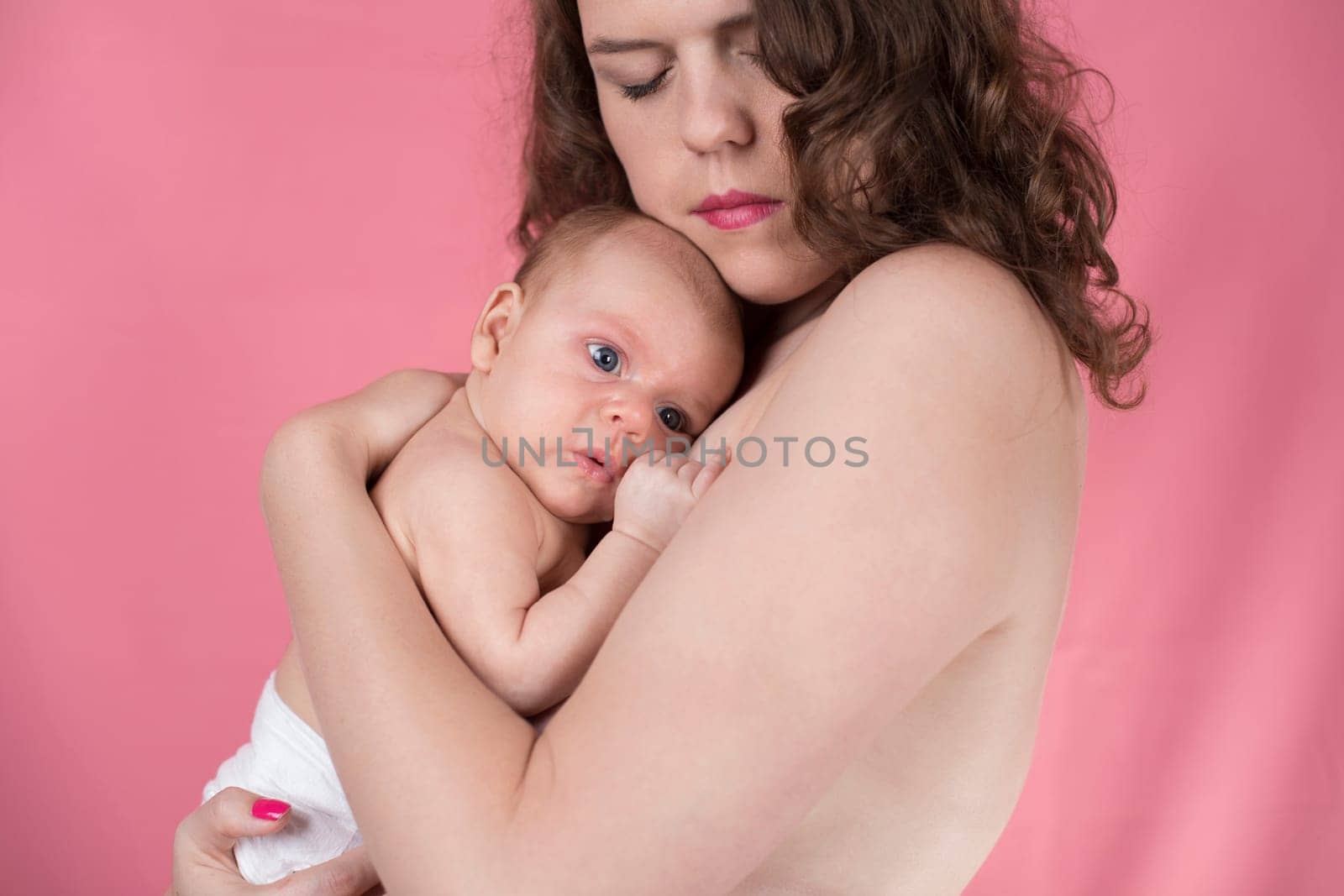 Cute portrait of mother and baby