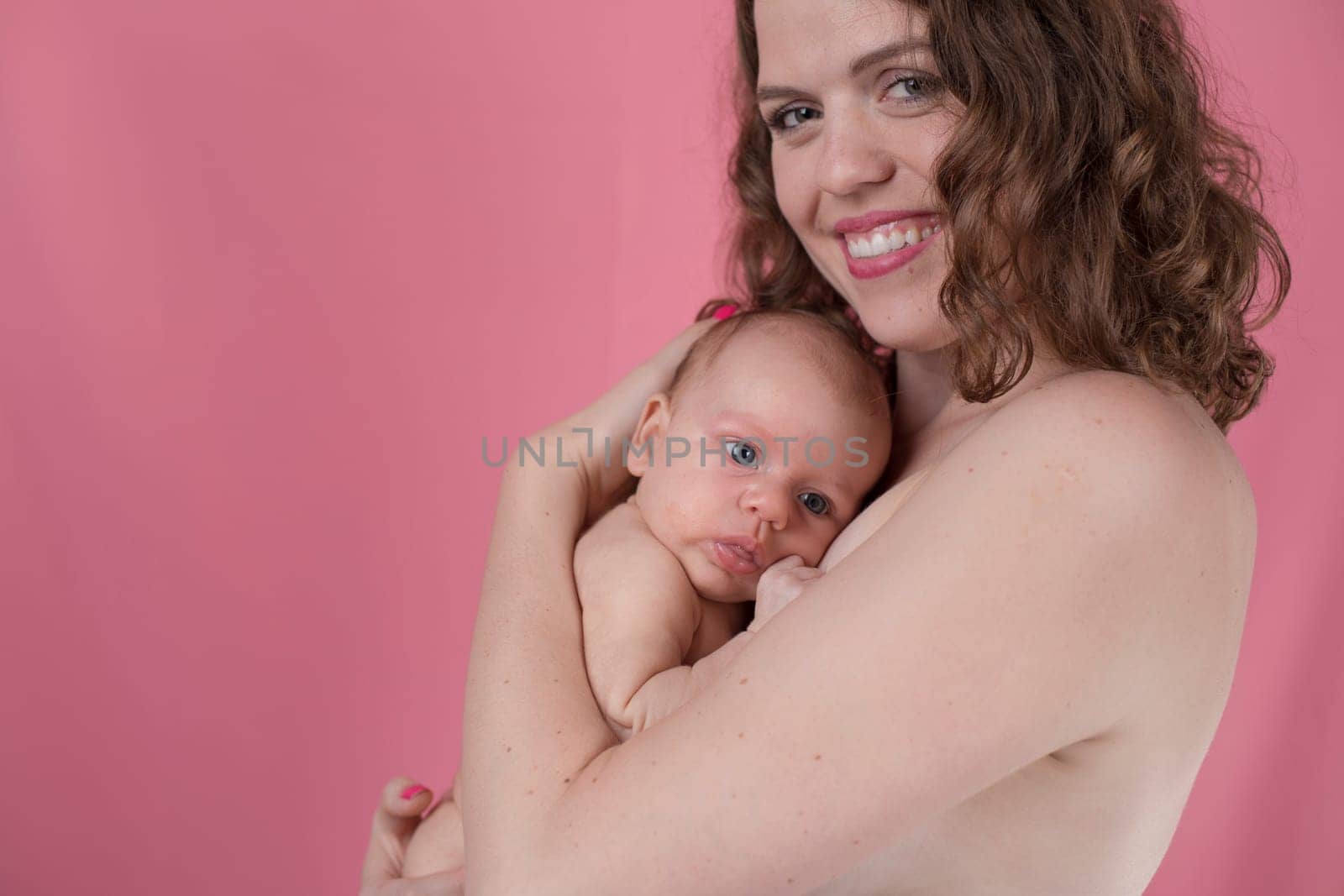 Cute portrait of mother and baby