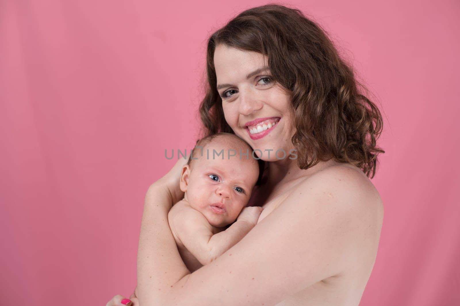 Cute portrait of mother and baby