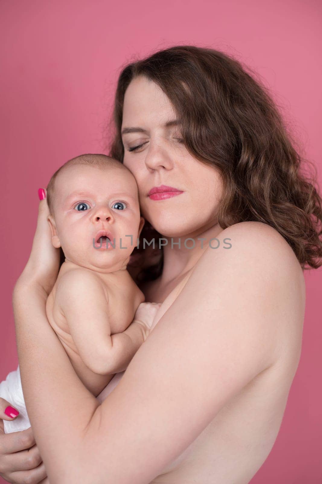 Cute portrait of mother and baby