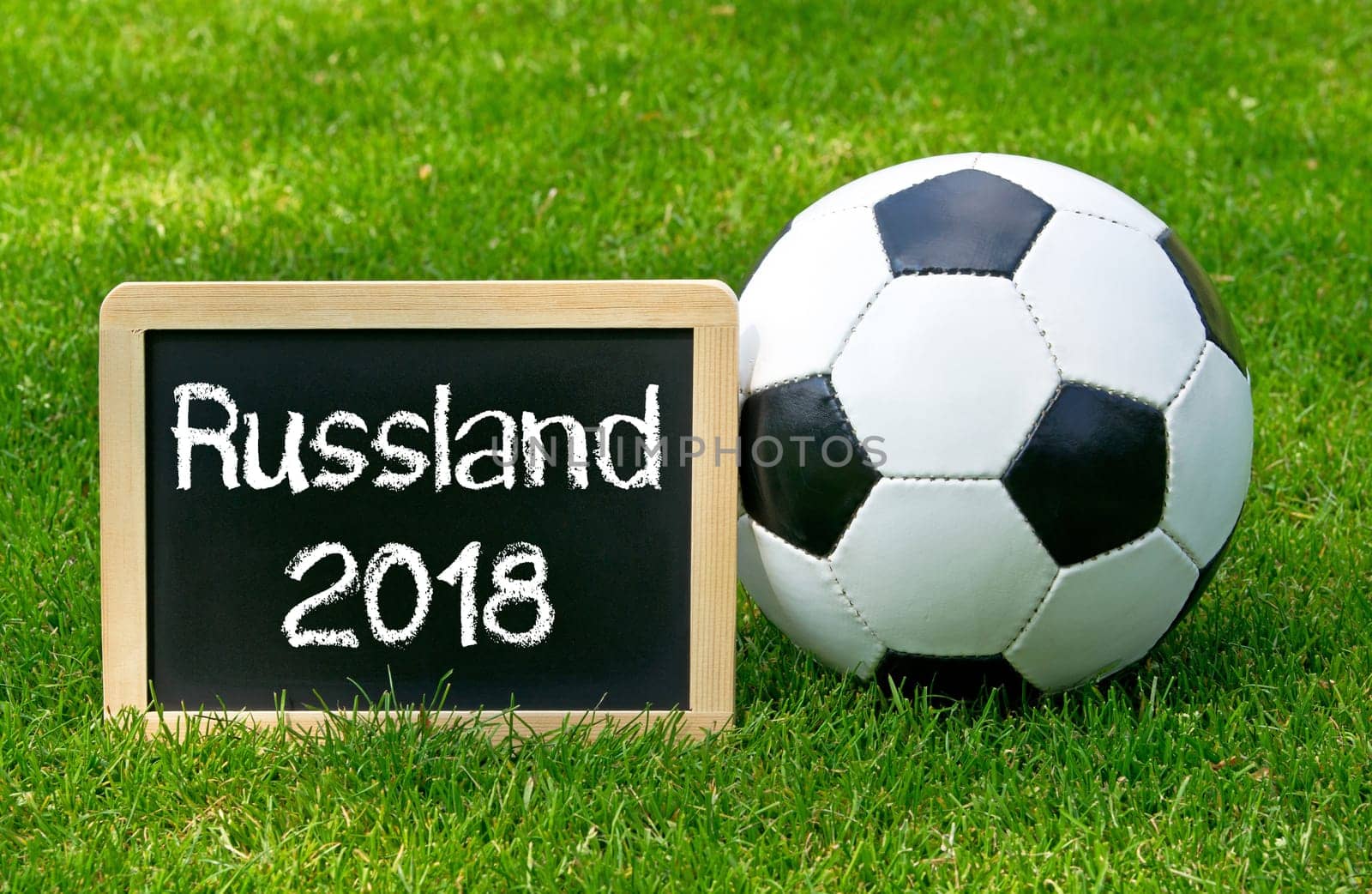 Football with chalkboard Russia 2018