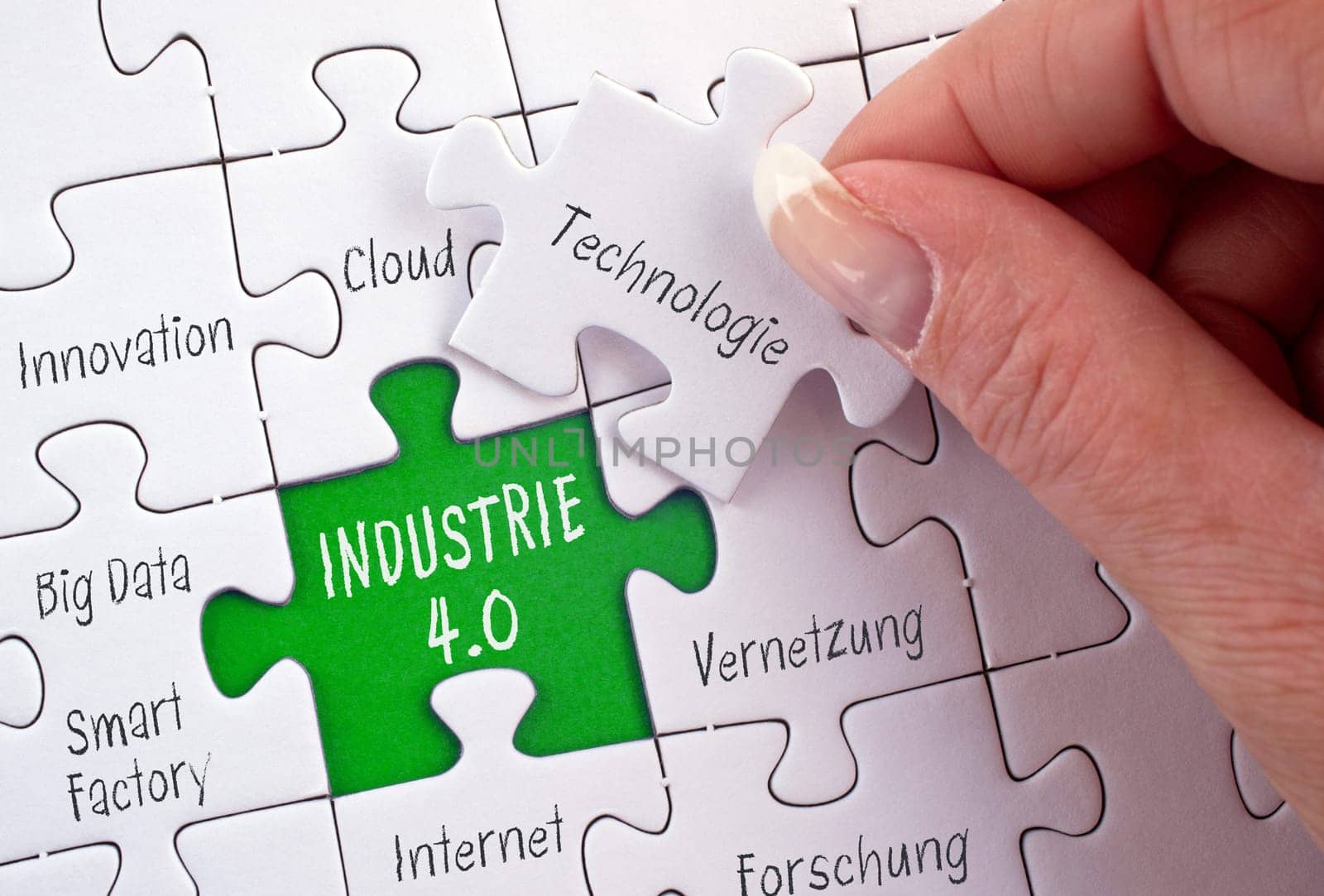 Industry 4.0 Business Puzzle Concept