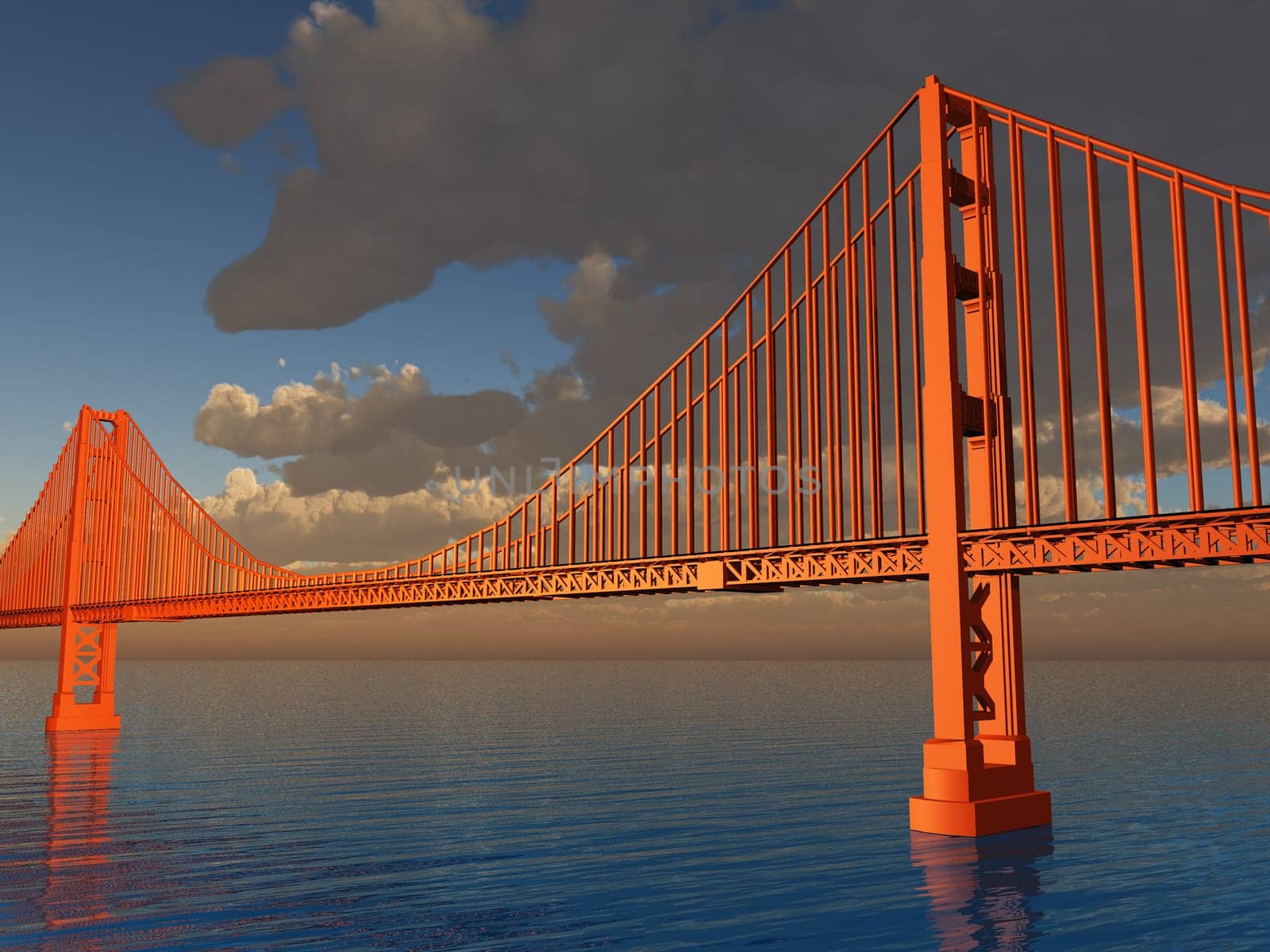 Golden Gate Bridge 3D Rendering