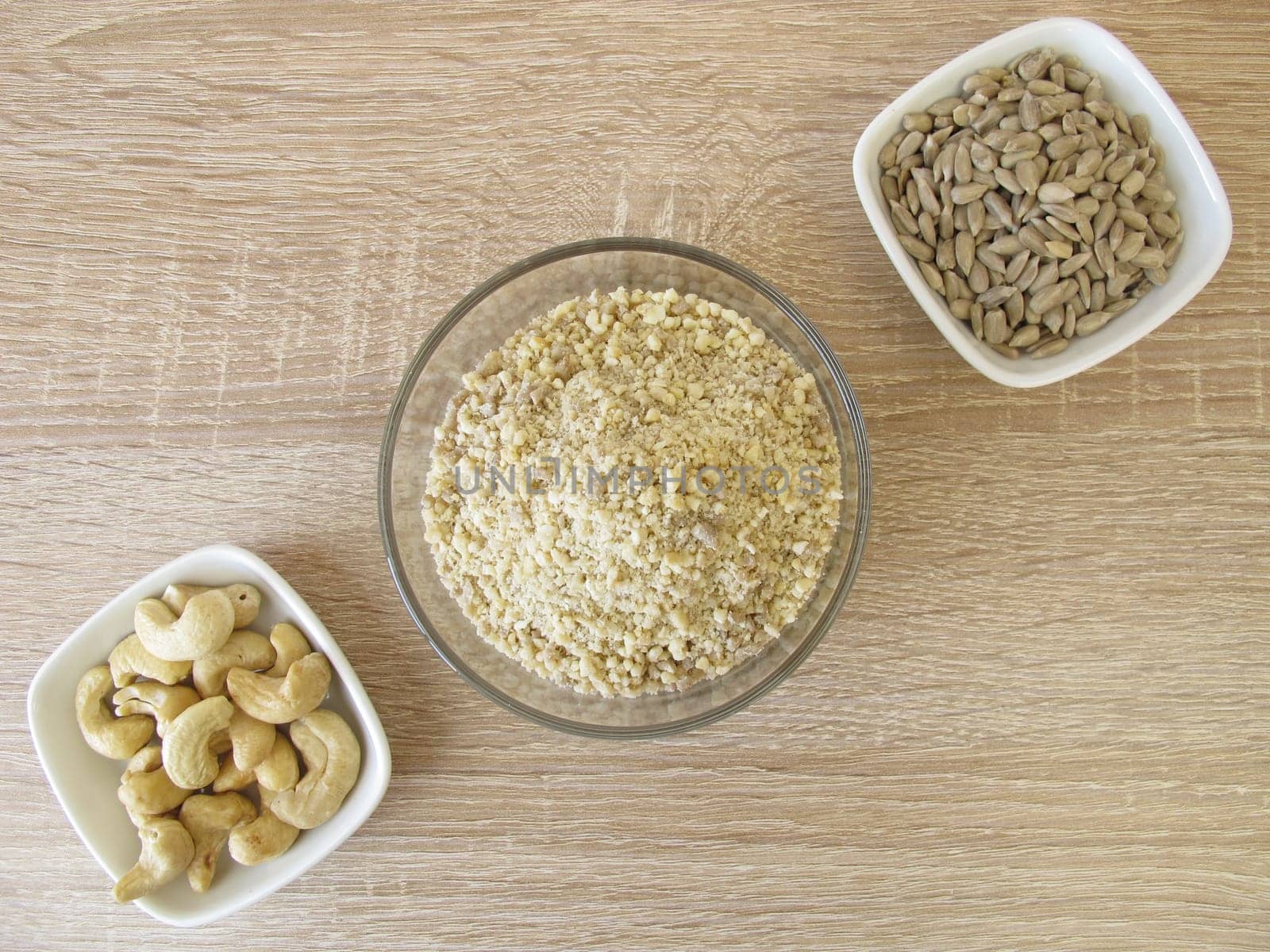 Homemade vegan grated cheese,pizza cheese made from cashews and sunflower seeds