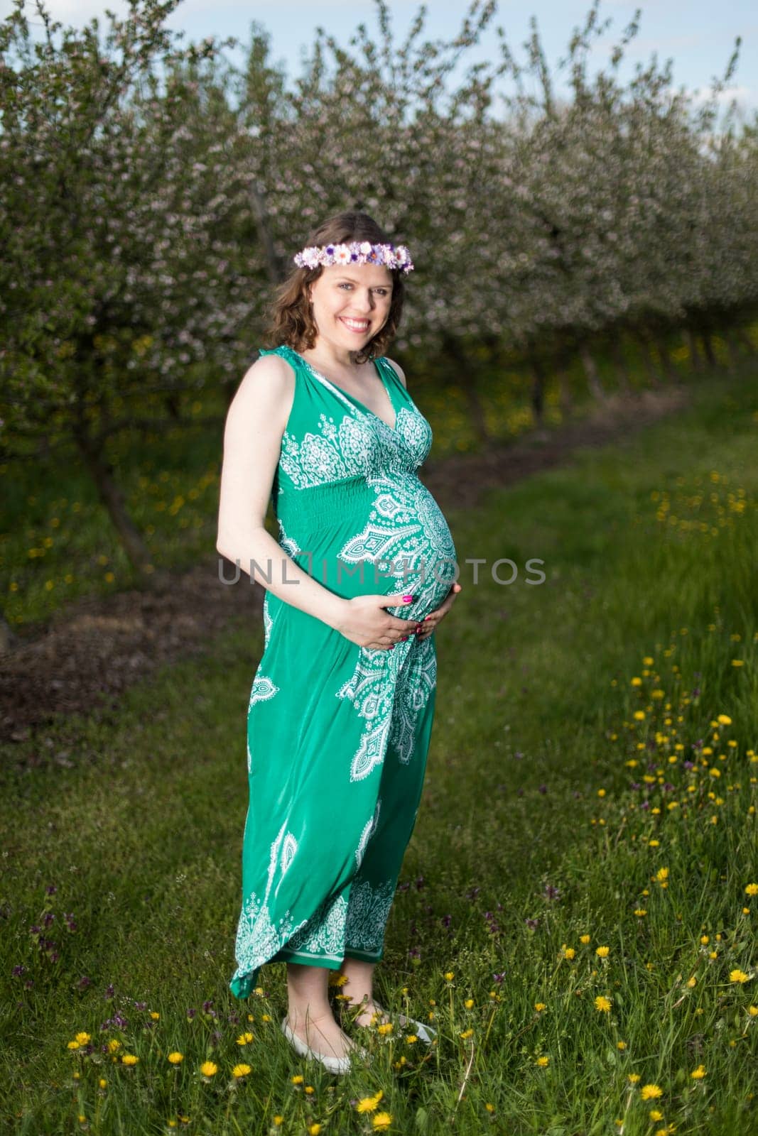 Blooming Garden, Beautiful pregnant woman