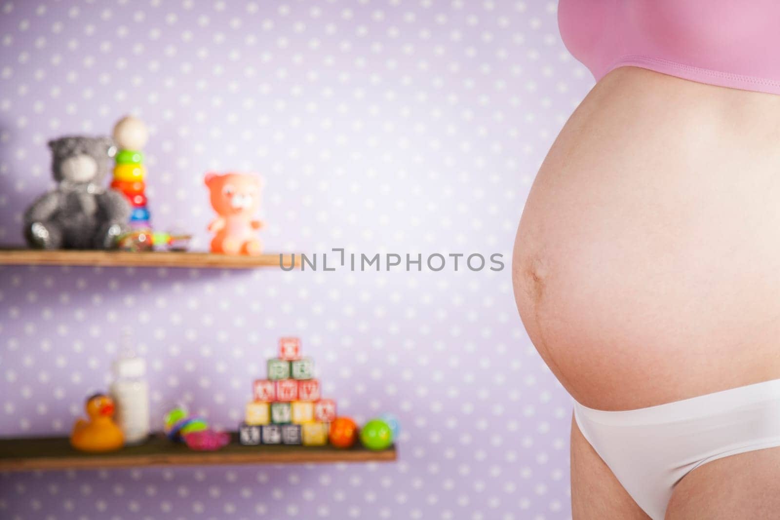 Close up of a cute pregnant belly