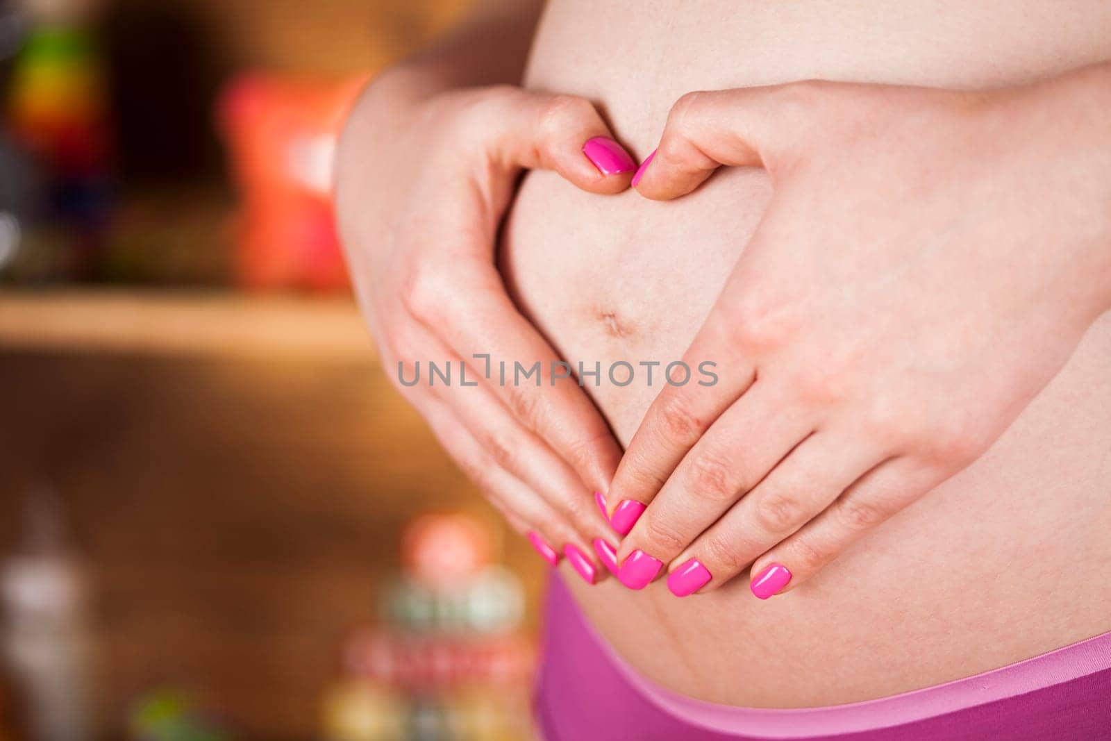 Pregnant woman loving her baby