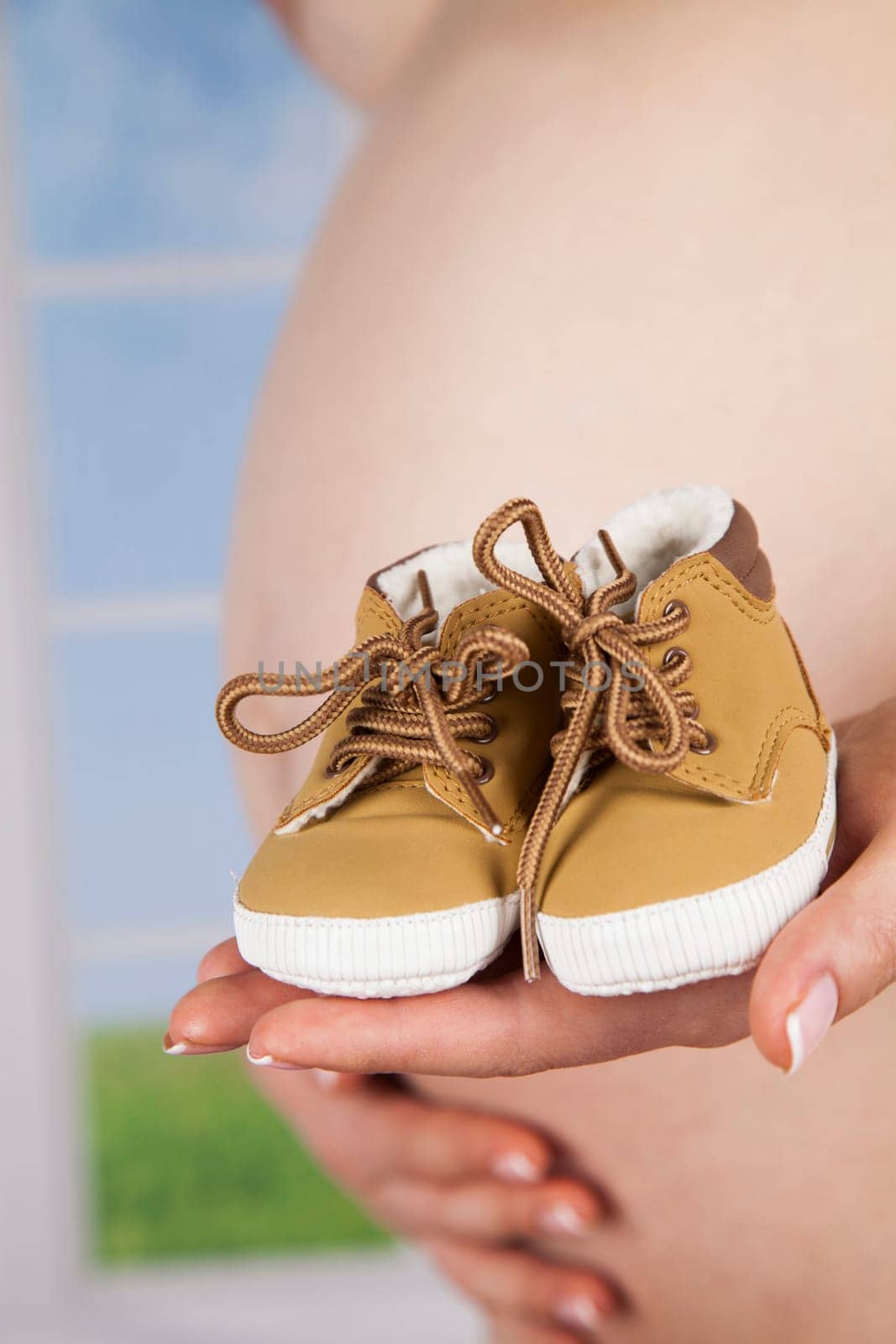 Pregnant woman loving her baby