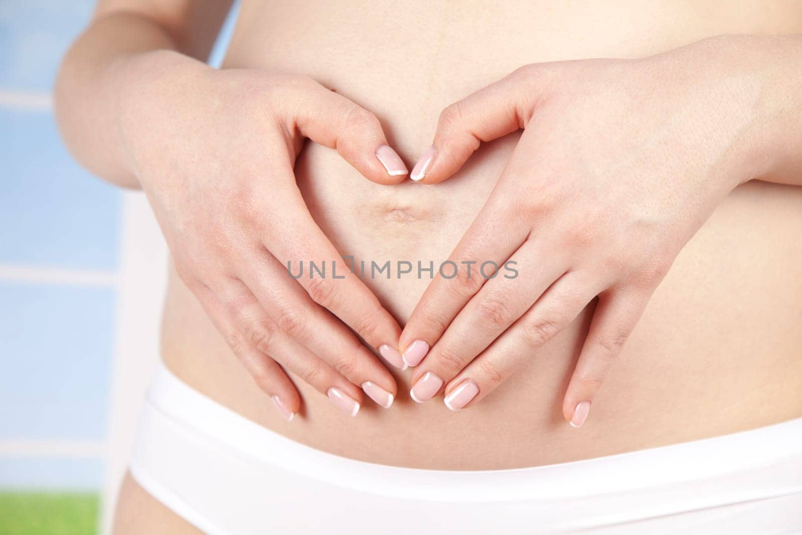Pregnant woman loving her baby