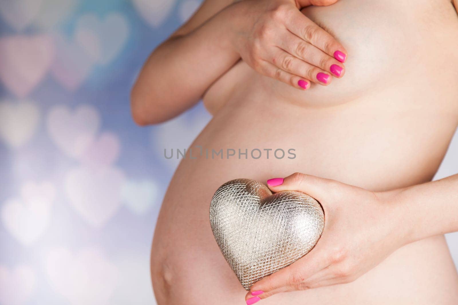Pregnant woman loving her baby