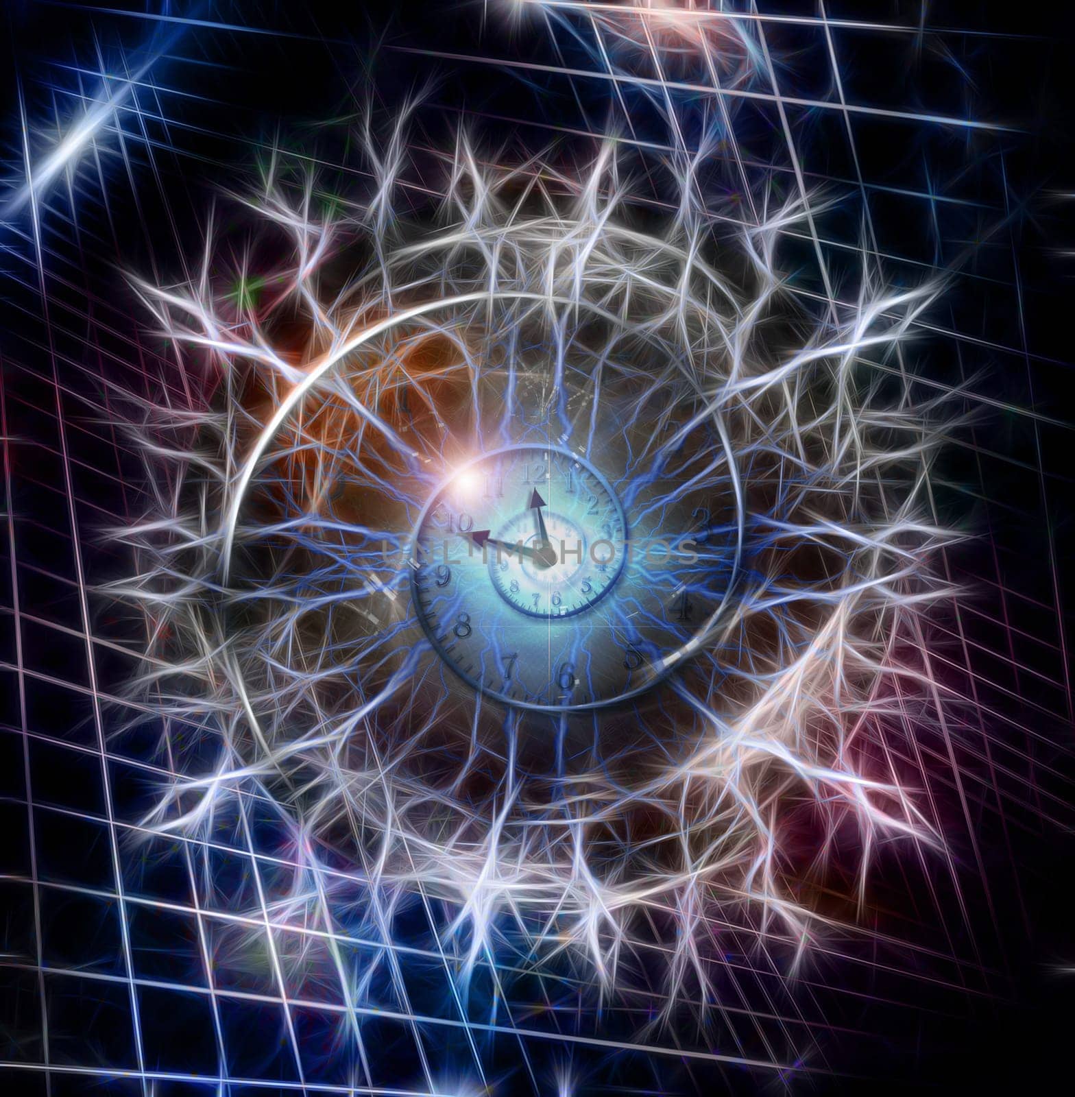 Spiral of time enclosed in crystal sphere