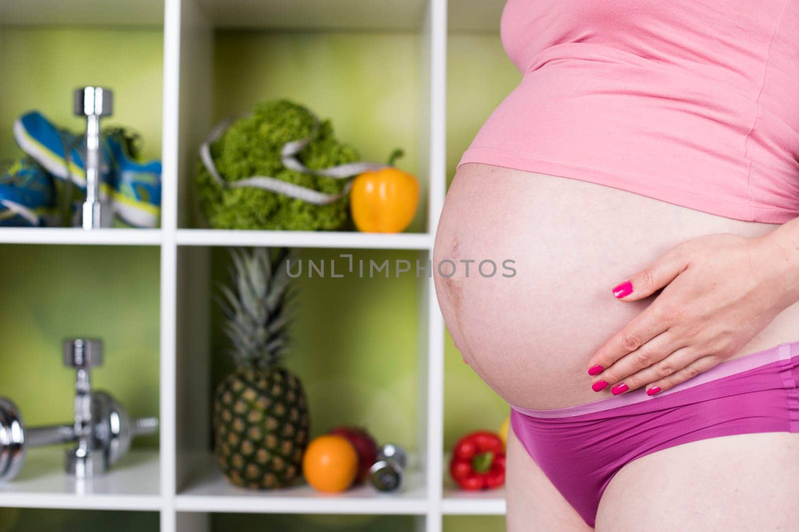 Pregnancy, healthy food and people concept