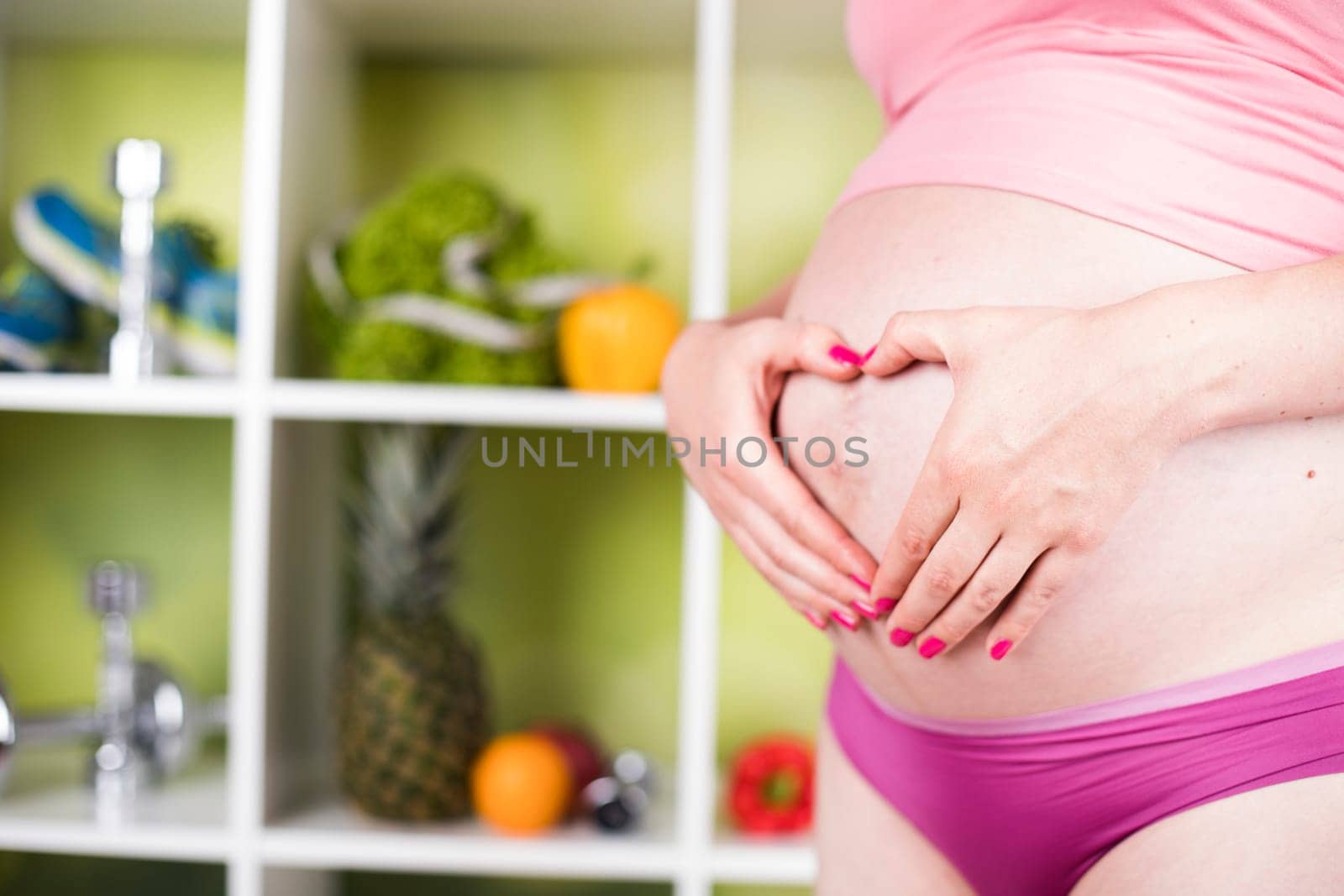 Pregnancy, healthy food and people concept