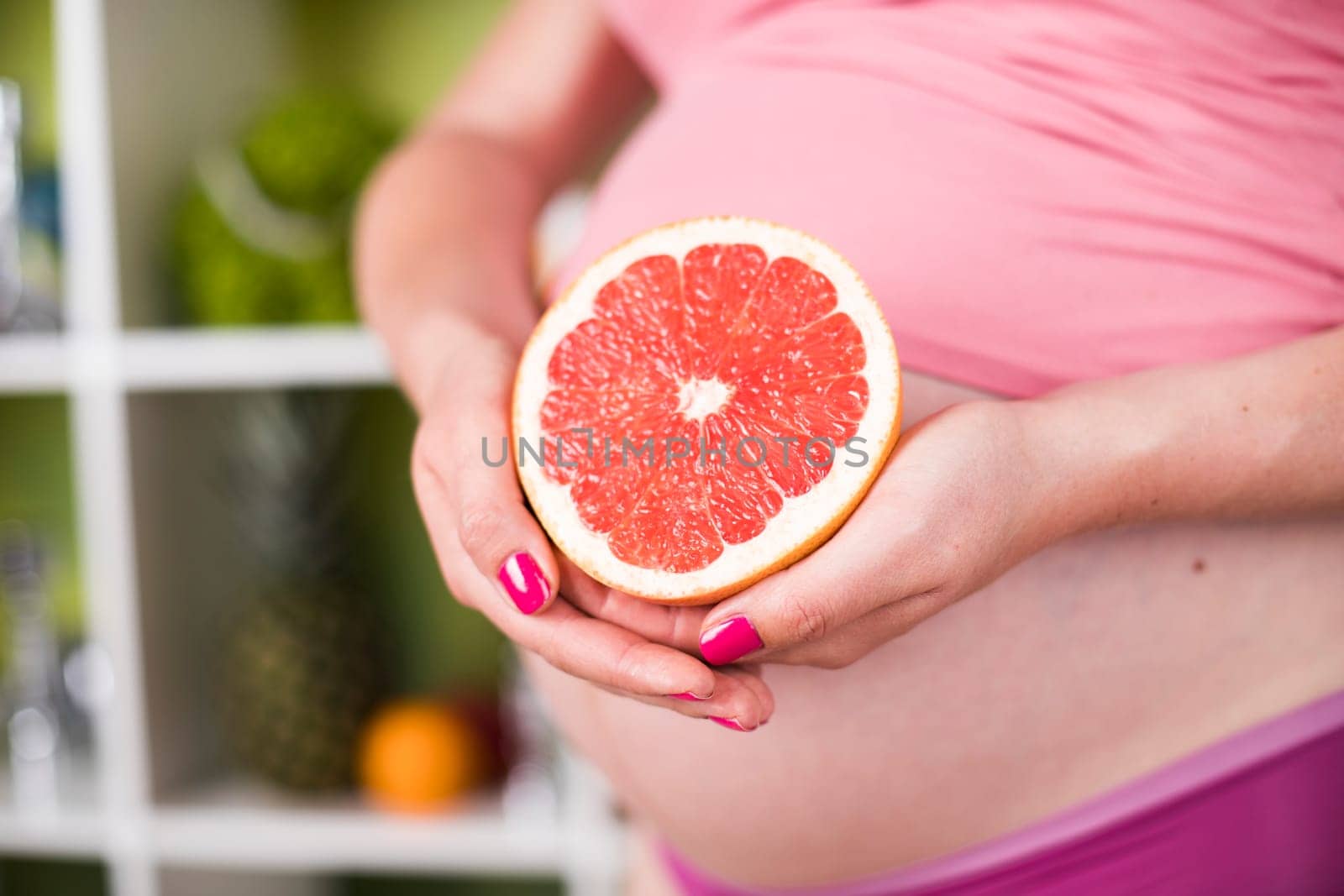 Pregnancy, healthy food and people concept