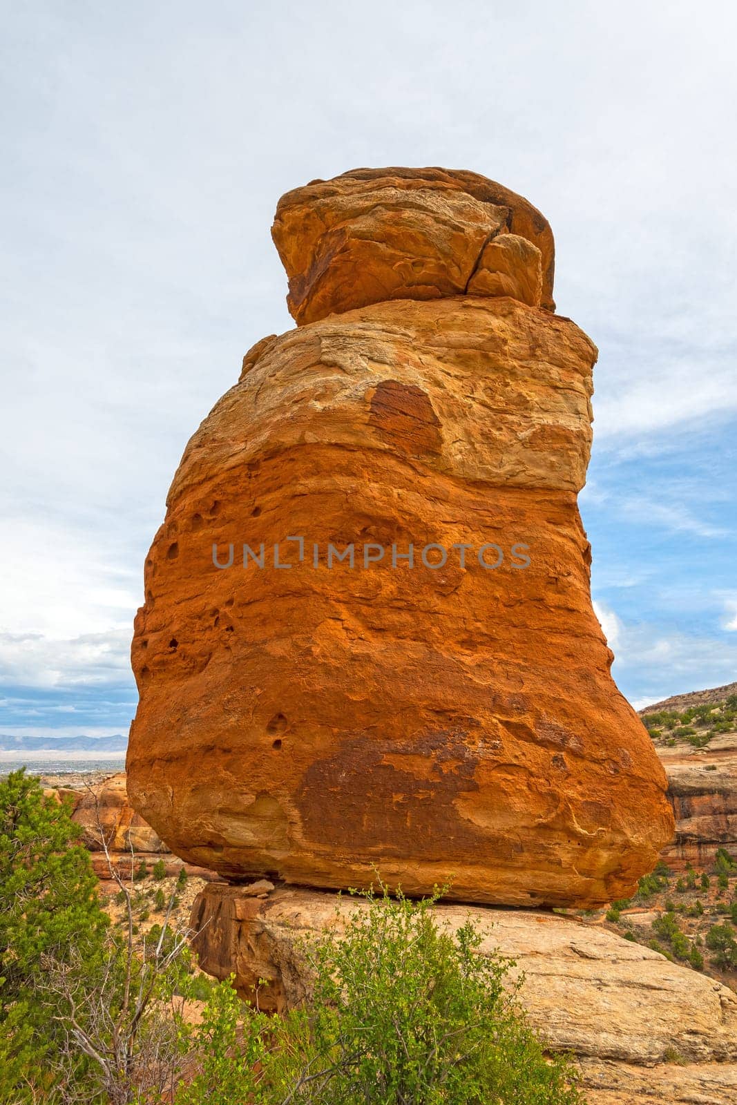 Eroded rock against the sky in the Devils Kitchen in Colorado National Monument in Colorado