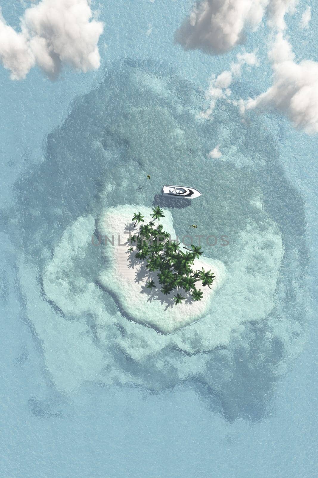 Tropical island, view from above.