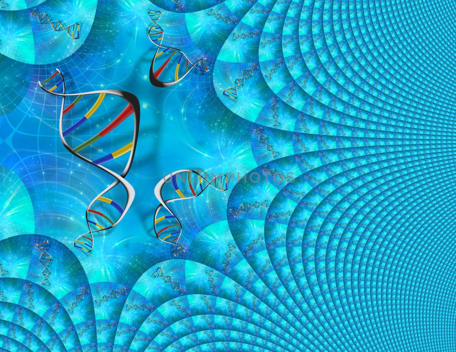 DNA strands in abstract fractal