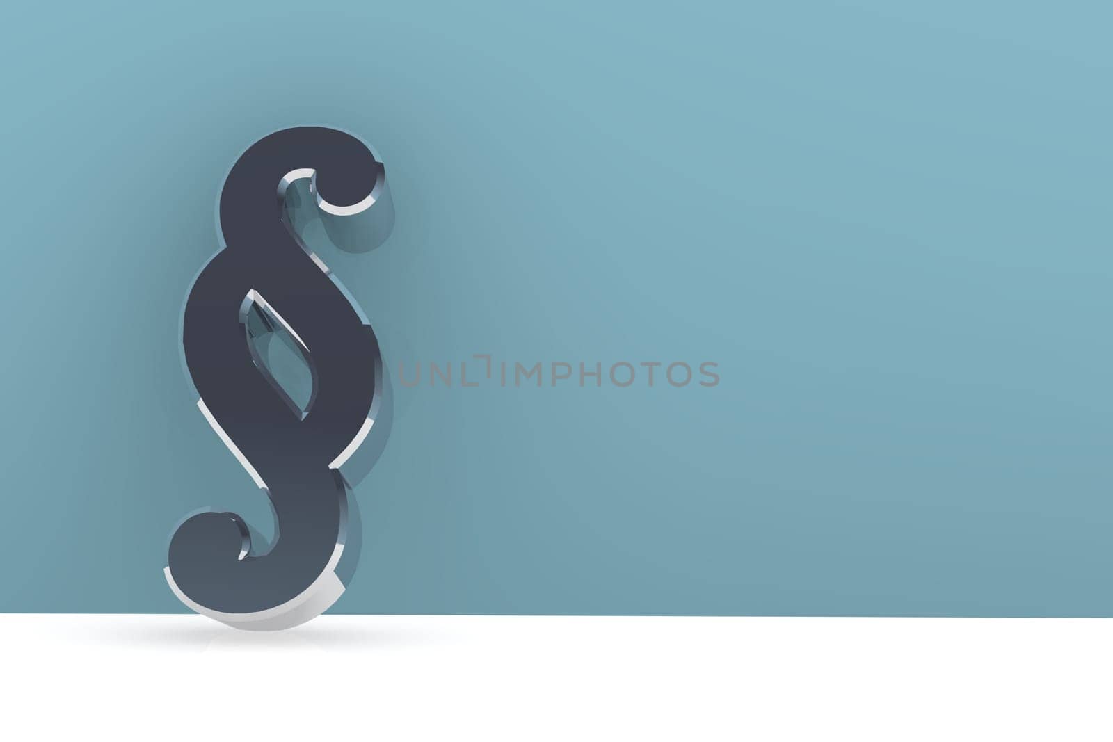 Shiny paragraph icon on a wall with space for text on the right side
