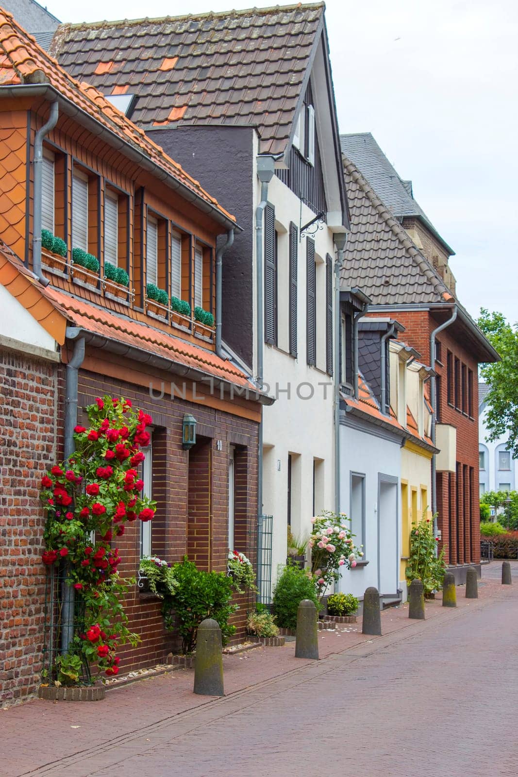 Street in German small town, Geldern, North-Rhine Westphalia