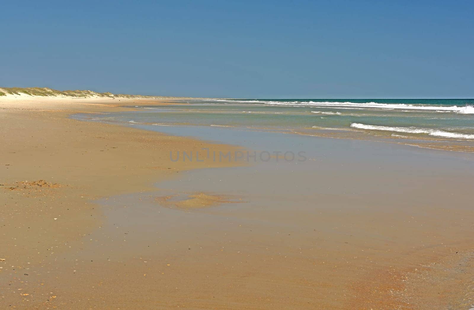 Calm, Sandy Beach on a Barrier Island on Ocracoke Island in North Carolina