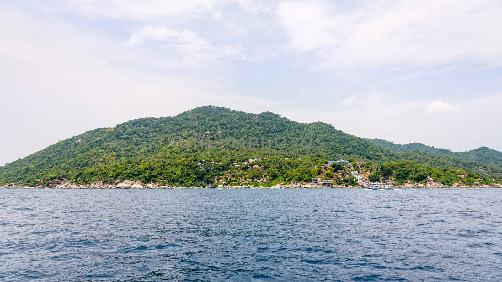 Beautiful natural landscape of Koh Tao island and blue sea in the summer at the Gulf of Thailand, Ko Pha-ngan, Surat Thani Province, Thailand, 16:9 Widescreen