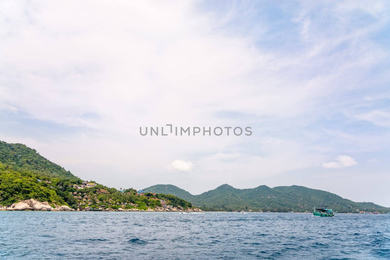 Beautiful natural landscape of Koh Tao island and blue sea in the summer at the Gulf of Thailand, Ko Pha-ngan, Surat Thani Province, Thailand