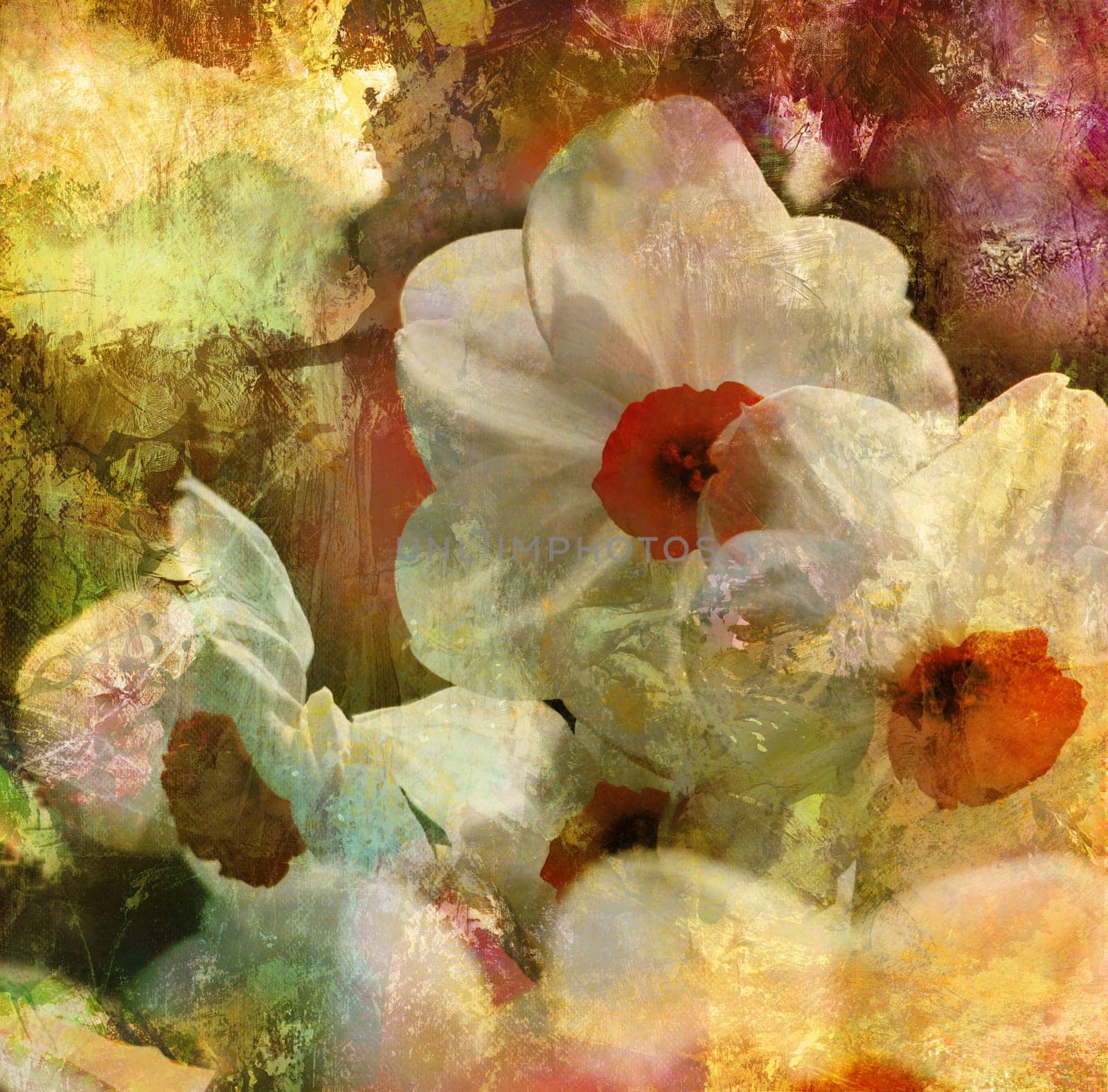 narcissus painting monochrome graphic textures grunge