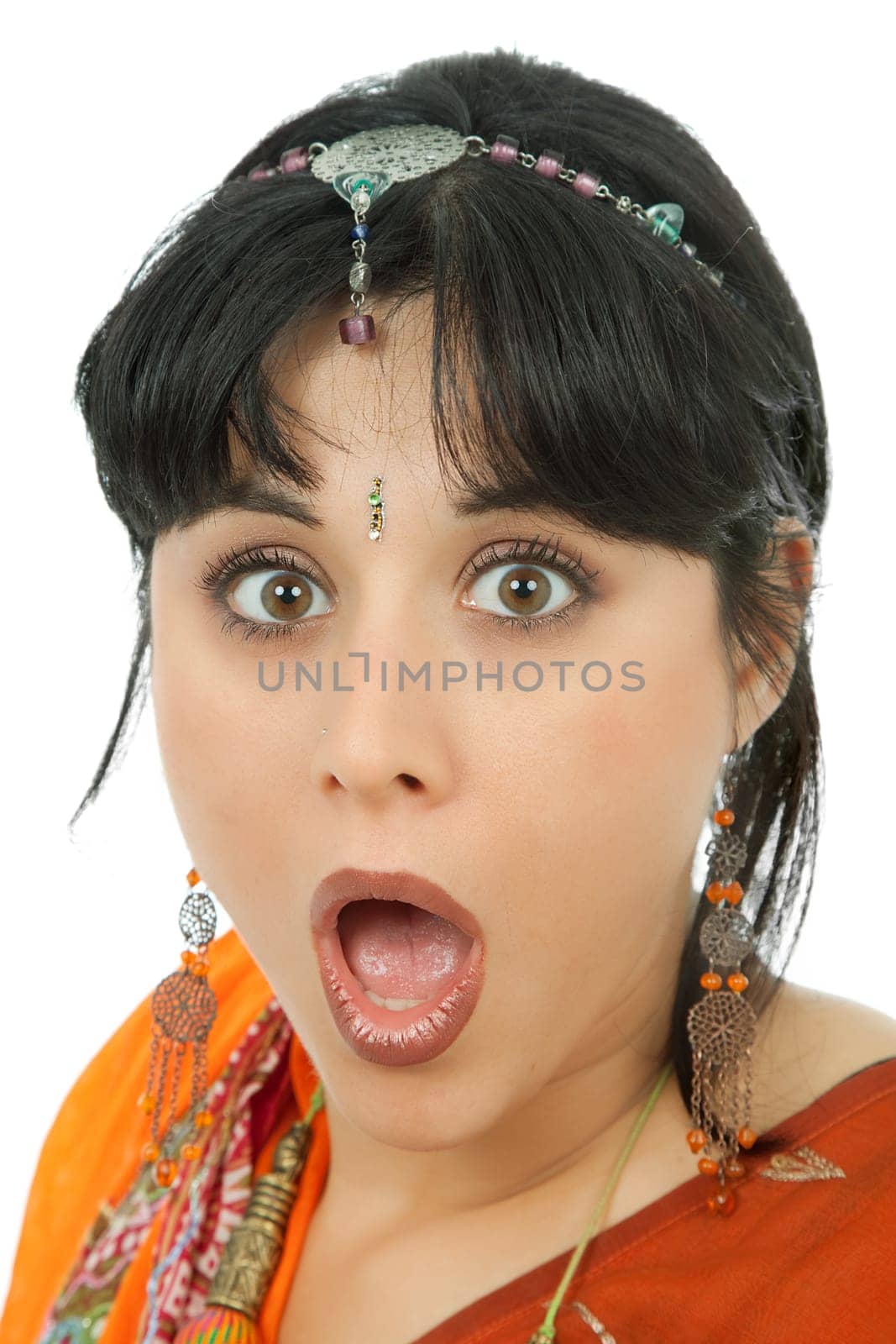young beautiful woman in a studio portrait