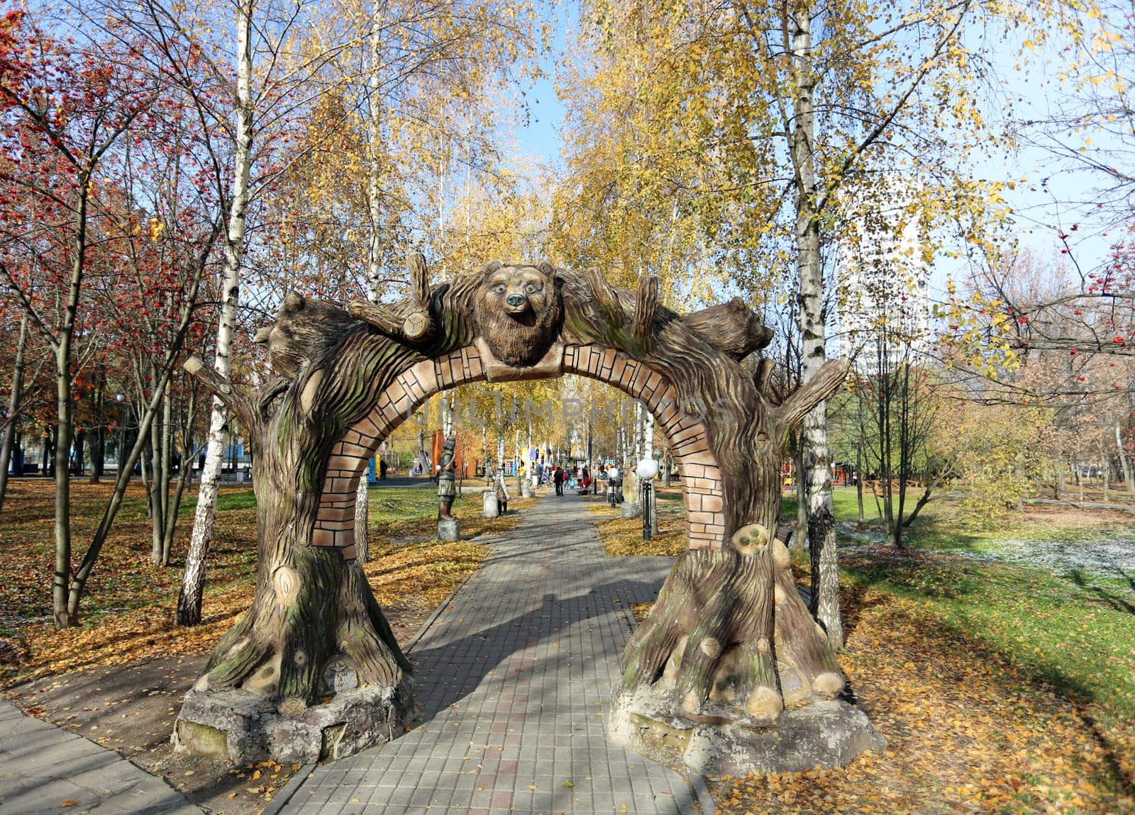 Heroes of Russian folk tales in the Childrens Park