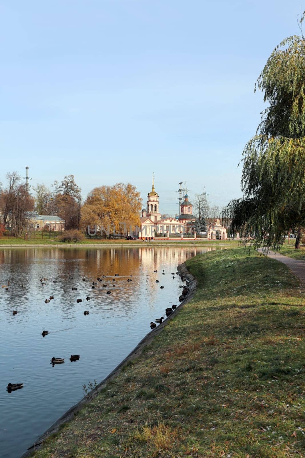 Ancient Orthodox Church in the Park Vozdvizhenskaya Altufievo