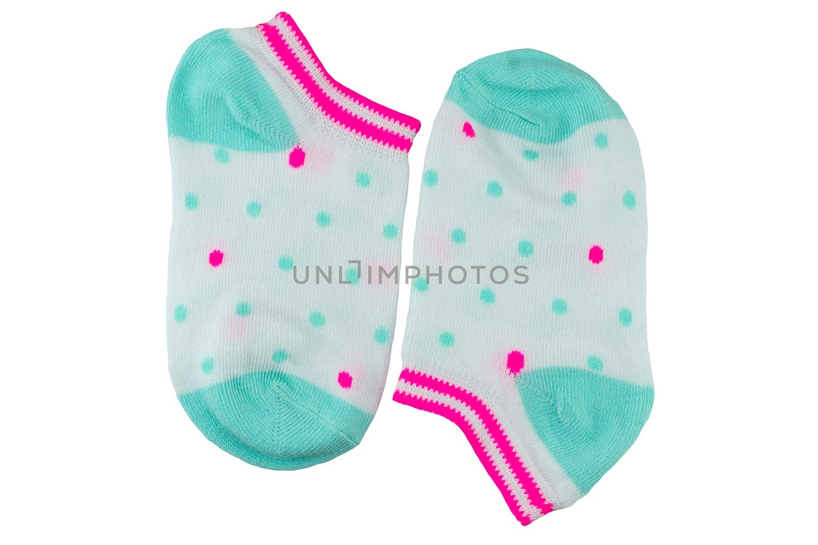 Bright baby socks isolated on white background. Fashion baby.