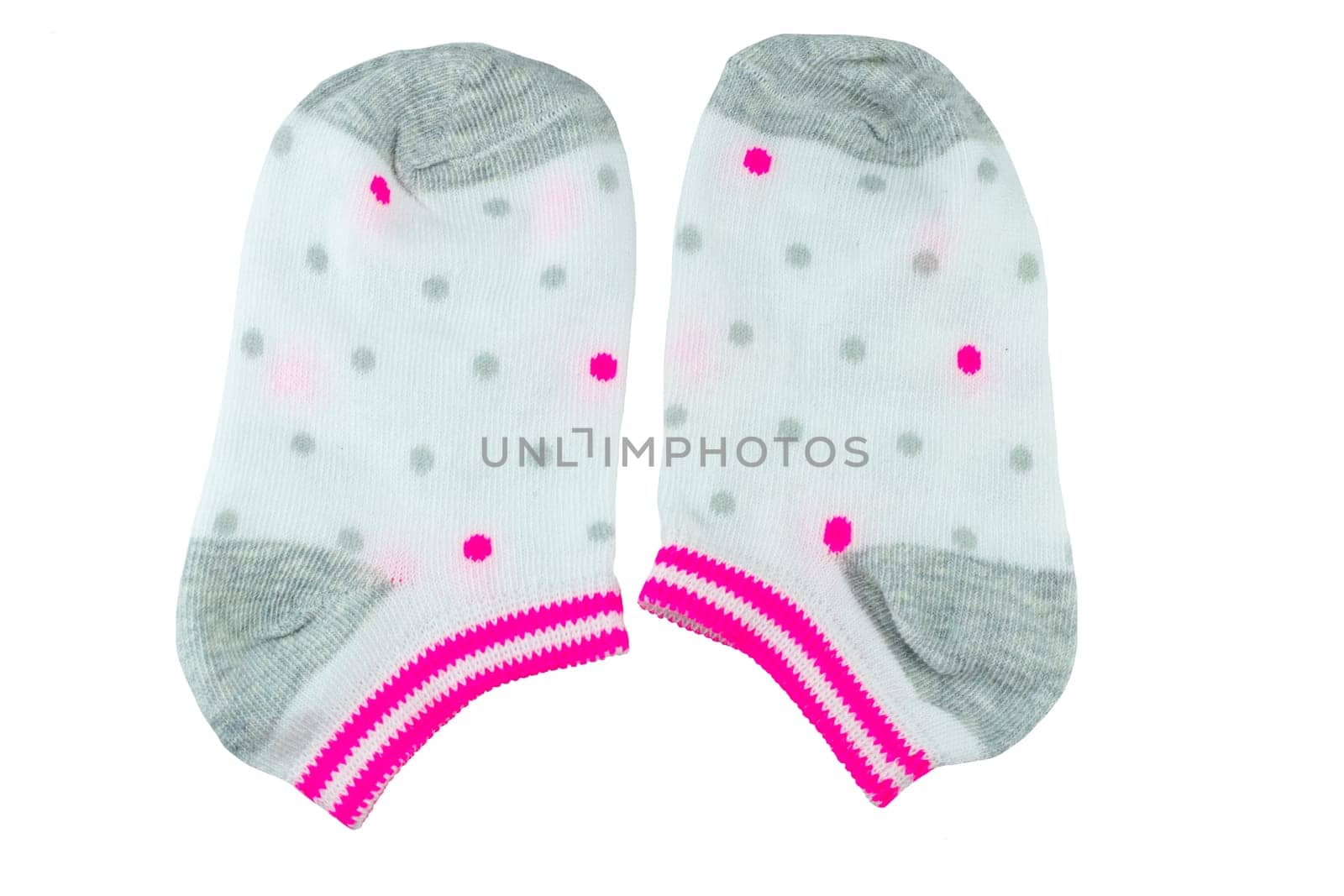 Bright baby socks isolated on white background. Fashion baby.