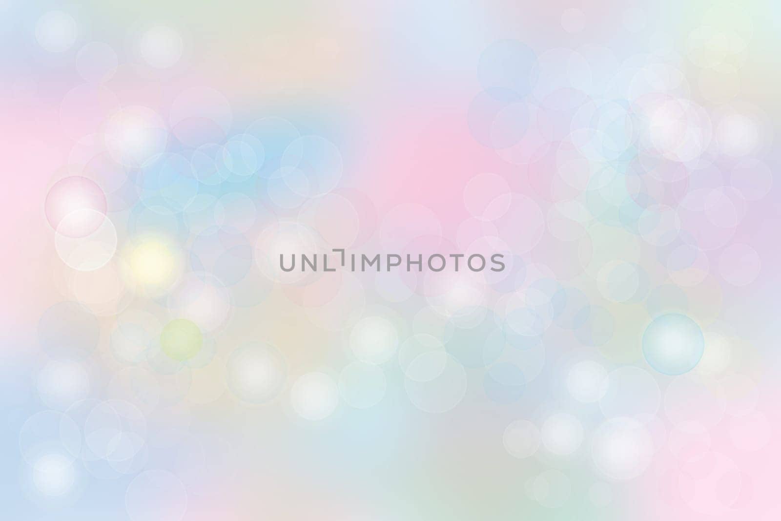 Abstract colorful pastel bokeh background texture with bright soft color circles. Space for your text.