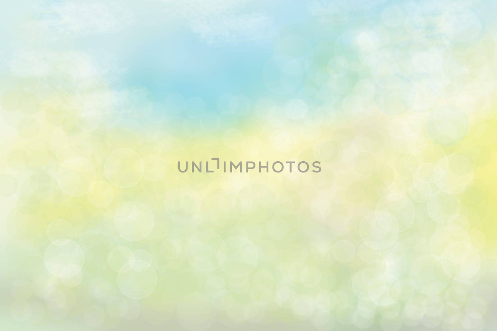 Abstract  pastel colored bright summer bokeh background. Concept summer holidays. A glorious summer's day with sunshine at blue sky and with  bright colors of nature.