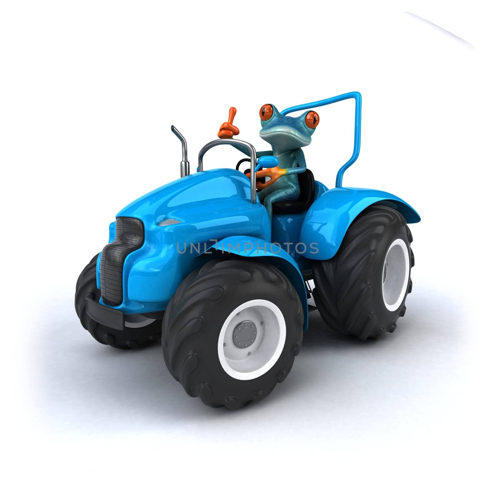 Fun frog- 3D Illustration
