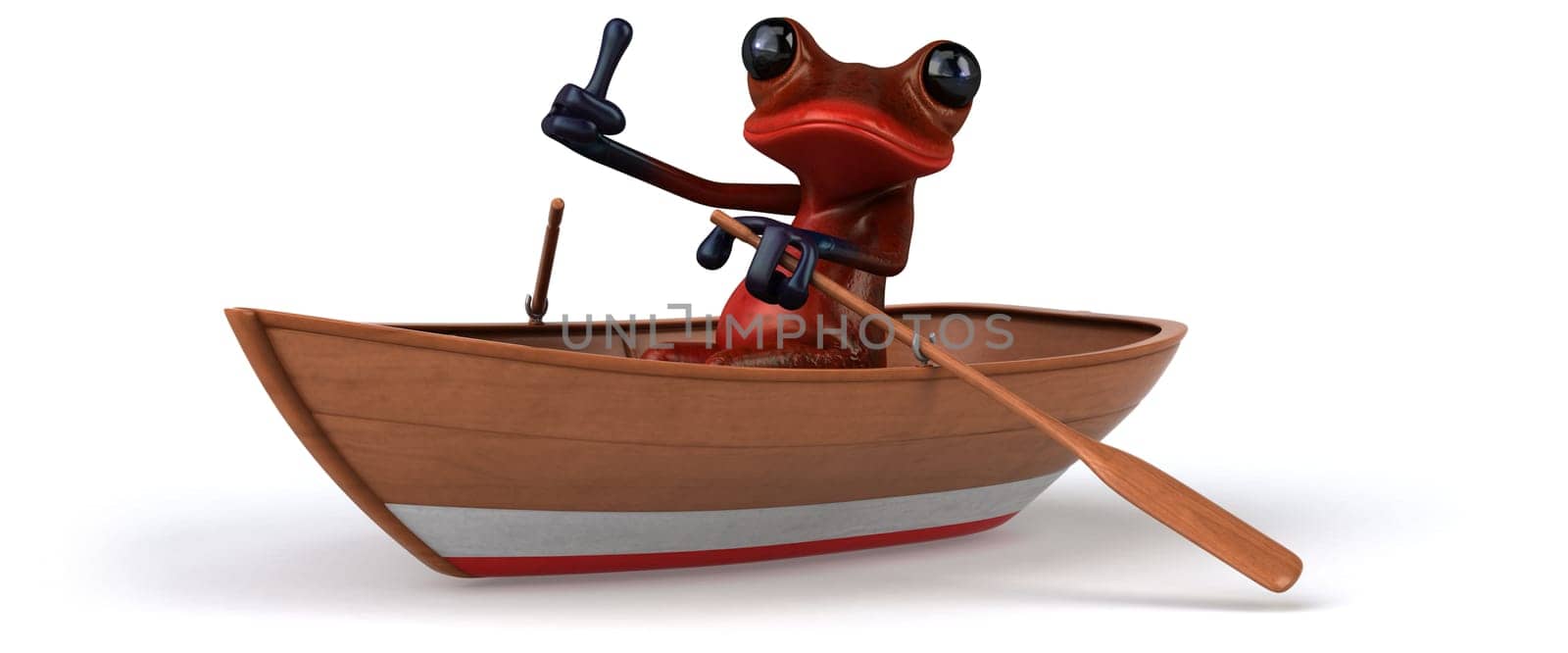 Fun frog- 3D Illustration