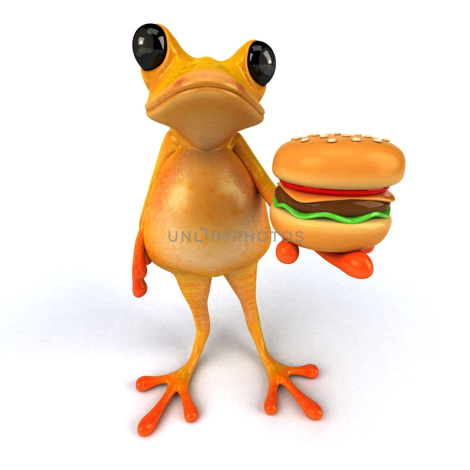 Fun frog - 3D Illustration