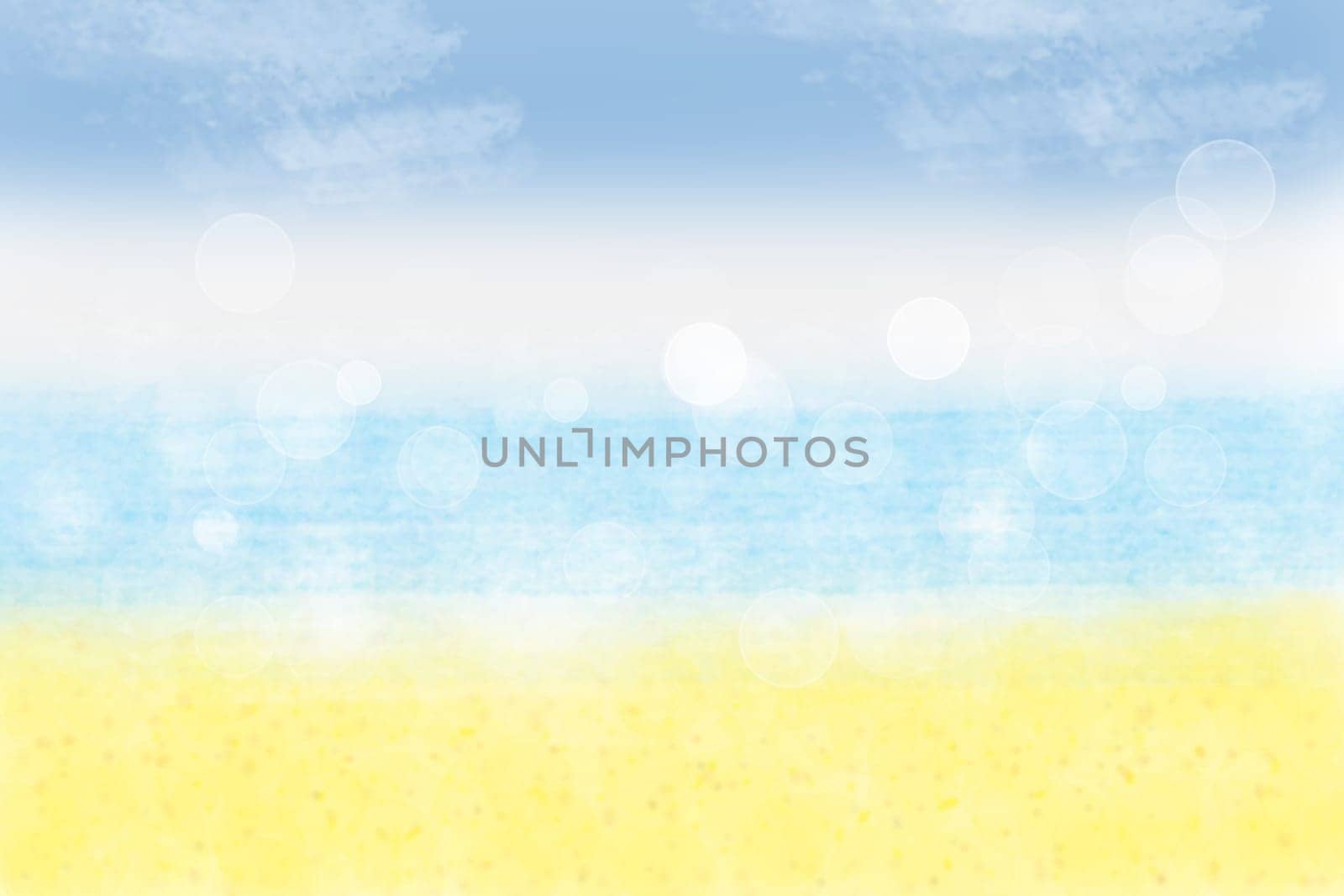 Abstract  pastel colored bright summer bokeh background. Concept summer holidays. A glorious summer's day with sunshine at blue sky and with  bright colors of nature.