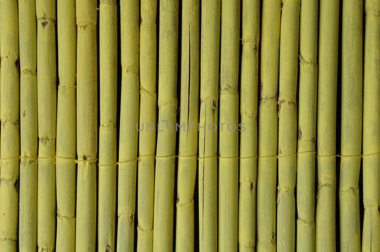 Bamboo branches decorative fence abstract wood background.