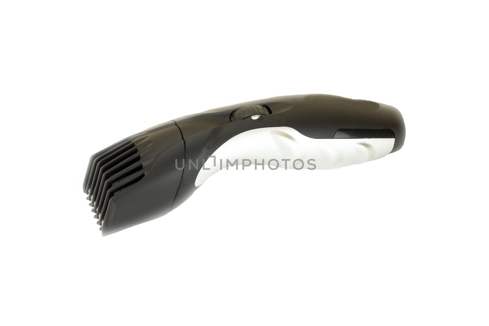Rechargeable beard and hair trimmer isolated on white background. Beard and hair clippers.