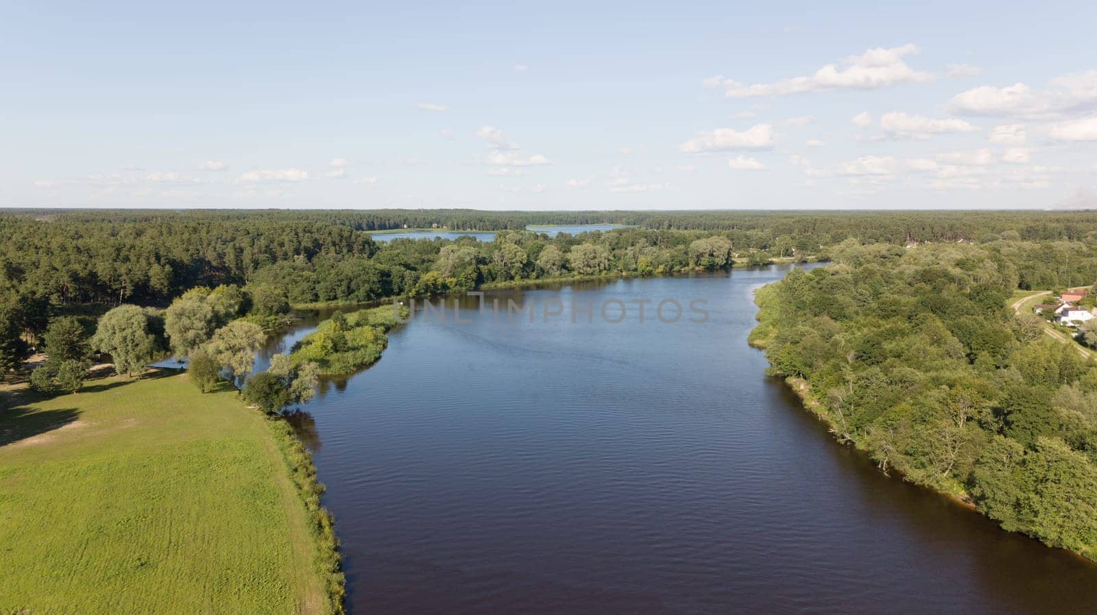 Gauja river railroad bridge Latvia aerial drone top view