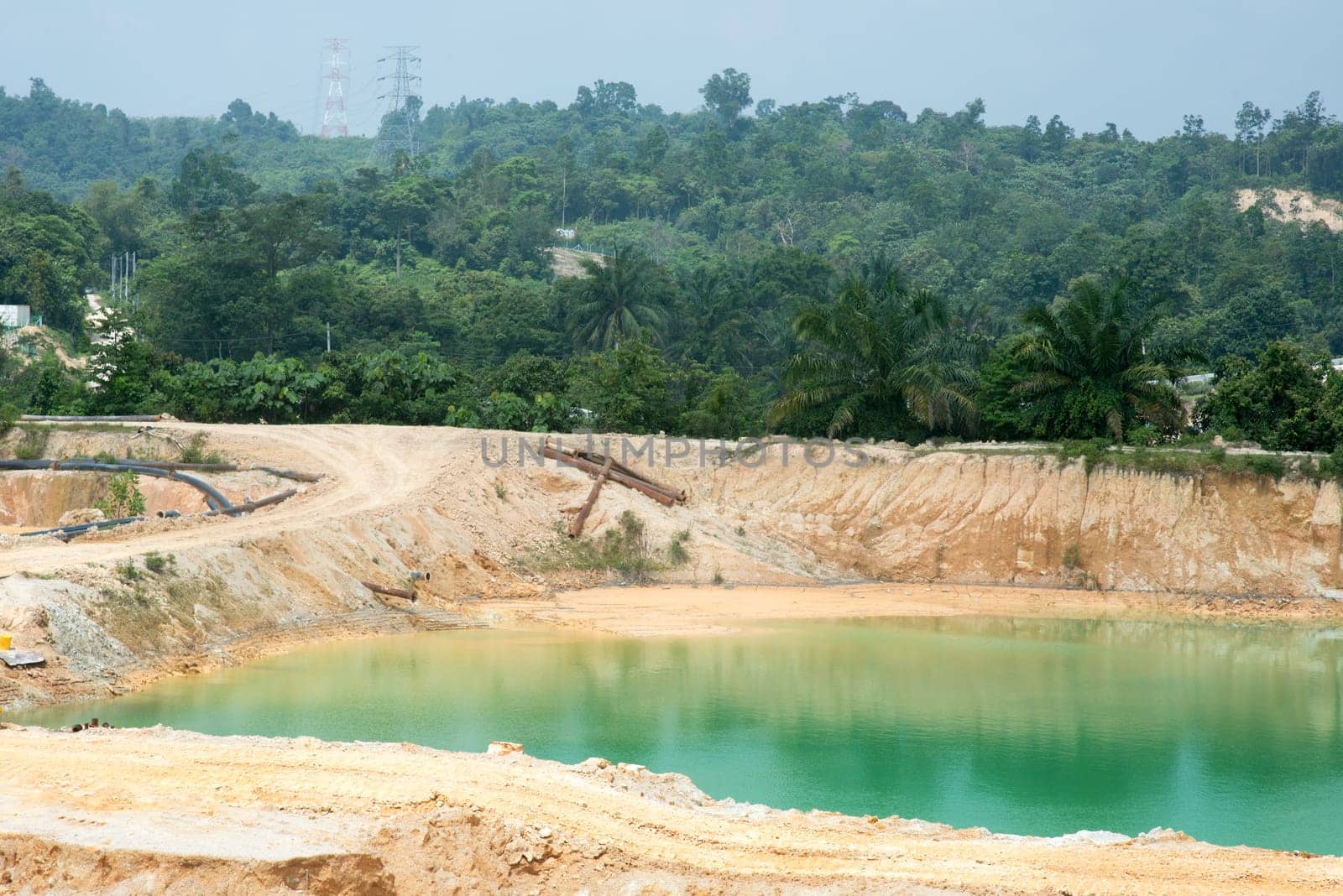 Tailing ponds and sand quarry at Malaysia.