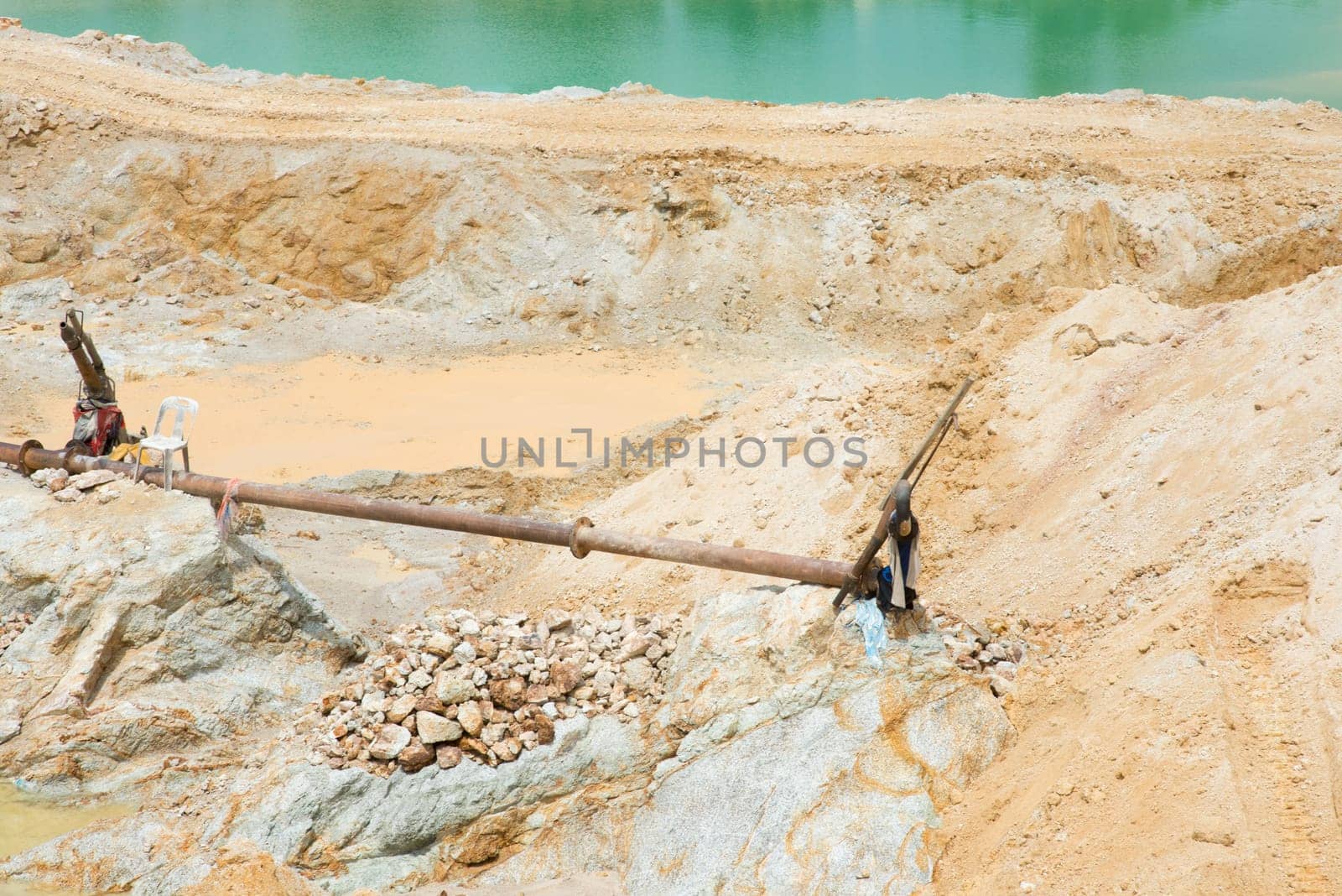 Sand mining activity in south east Asia.
