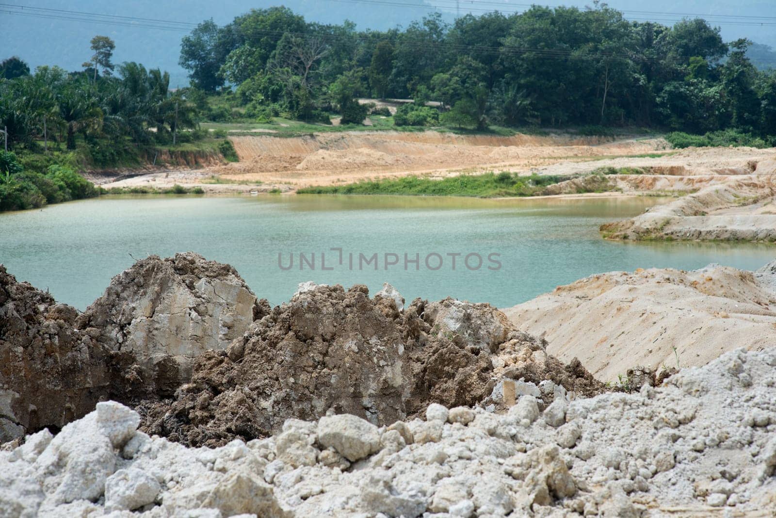 Tailing ponds in south east Asia.