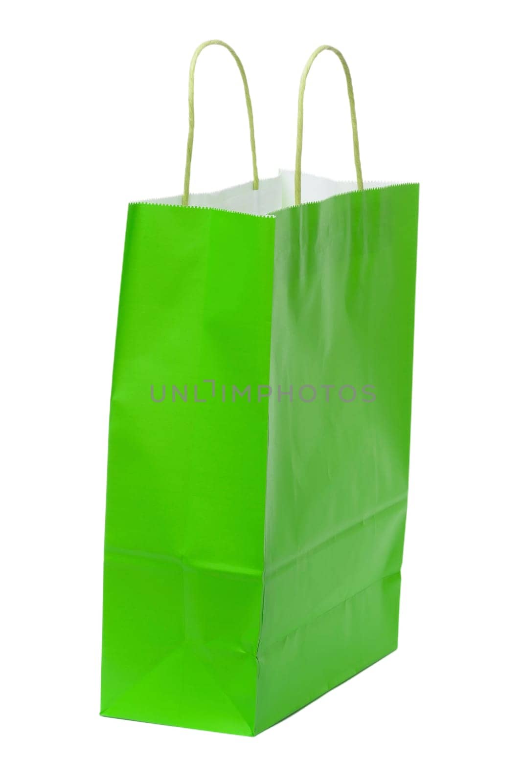 Paper shopping bags on white background