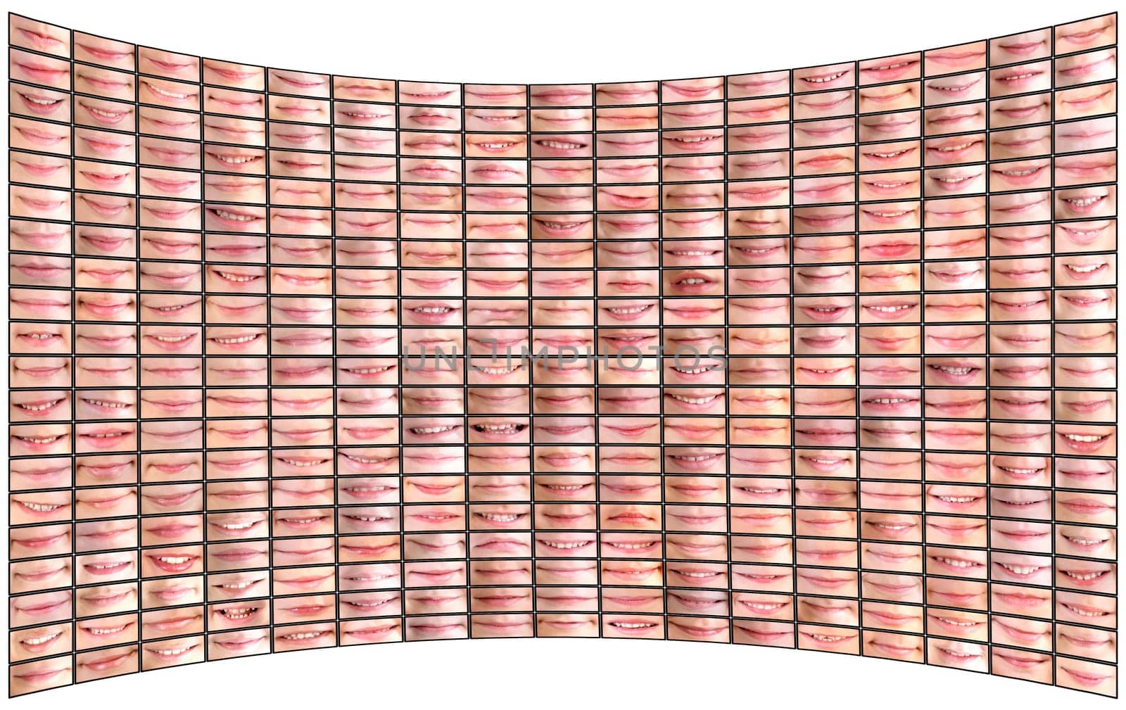 conceptual image of various lips composition