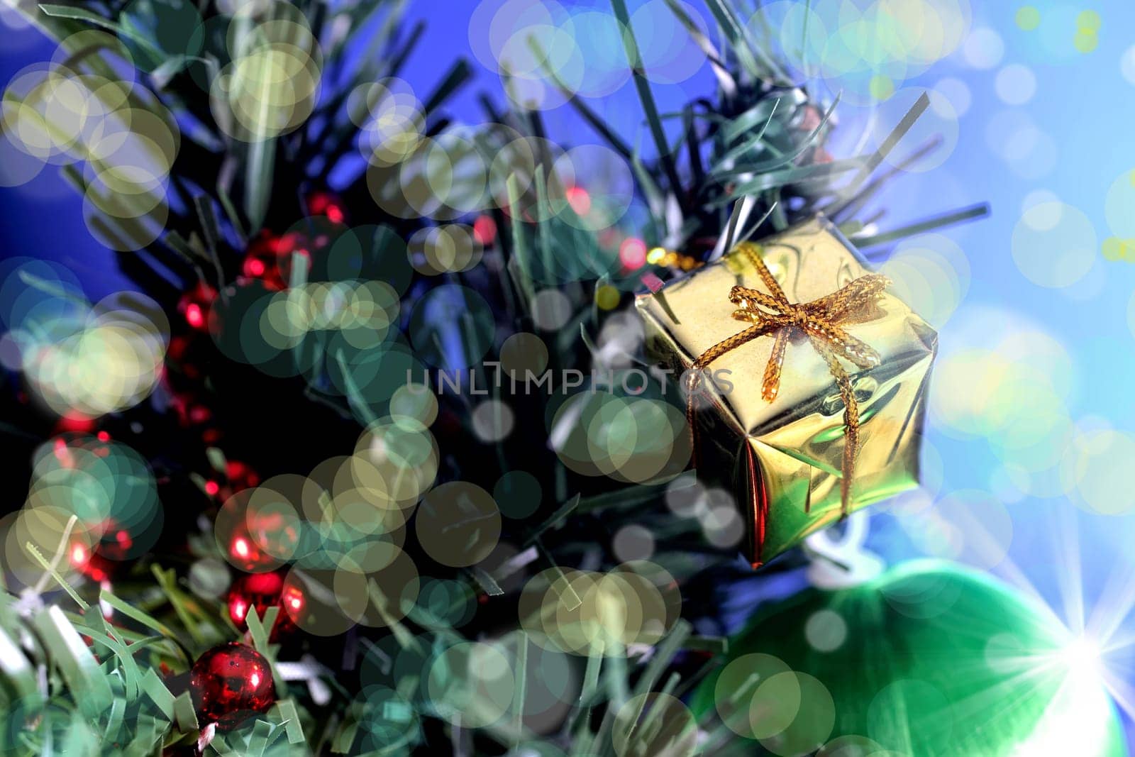 close up shot of a Christmas tree