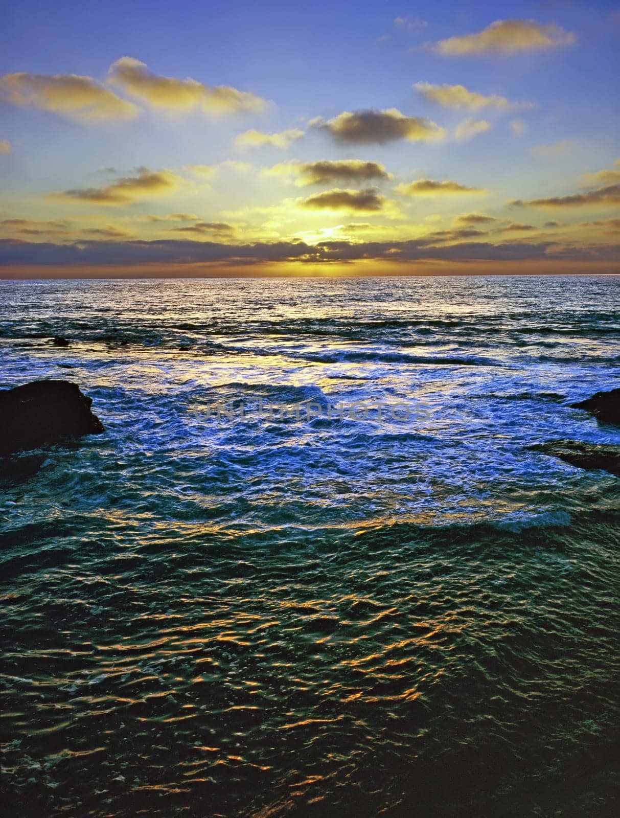Pacific Ocean sunset in California